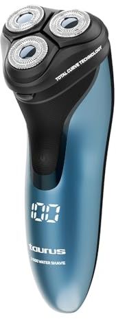 Taurus - Afeitadora Eléctrica Hombre 3 Side Water Shave | Máquina Afeitar Barba | Seco y Húmedo | 100 min Autonomía | Cortapatillas | Total Curve Technology | Uso con o sin Cable | Ergonómica Viaje