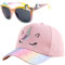 Matreeglam Casquette de baseball licorne pour filles, casquette snapback réglable, casquette de baseball licorne rose blanche avec lunettes de soleil, casquettes pour enfants pour sports de plein air