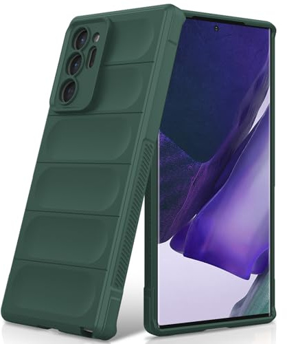 BonYonka Silikon Hülle für Samsung Galaxy Note 20 Ultra, Grün | Stoßfestes Wellenmuster Design, Kratzfestes Mikrofaser Innenfutter, Rundumschutz Schutzhülle mit Kameraschutz