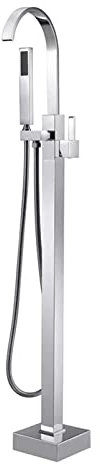 ANWEALTH Robinet Mitigeur de Bain-Douche Cascade Robinet de Bain en Laiton Autoportant Robinet Mitigeur de Bain Monotrou Chaud Et Froid Robinet de Baignoire Autoportant à Rotation à 360 °