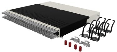 Patchbox ONE 8 RU Cat.6a - 24-Port Patchpanel mit einziehbarem Kabelmanagementsystem für 19 Zoll Racks inklusive 10 GB Flachnetzwerkkabel für einfache Netzwerkinstallation