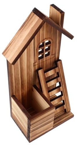 Yardenfun Maceta De Madera Pequeña Forma De Casa para Pared Jardinera De Madera para Suculentas y Flores Artificiales Decoración De Jardín