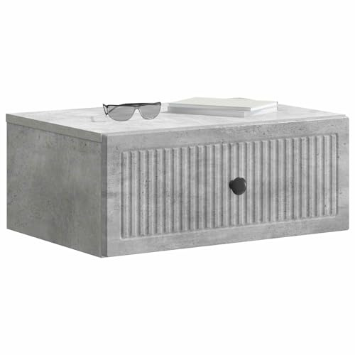 vidaXL Nachttisch Betongrau 49 x 34,5 x 20 cm Holzwerkstoff, Schlafzimmermöbel, rechteckiger Nachttisch, Vintage-Style, viel Stauraum, klassischer Tisch-Deko