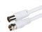 CABLEPELADO Cable Antena-satelite | Cable TV Sat 75 Ohm | Conector coaxial Macho a Tipo F Macho | para Satélite Freesat Sky Virgin BT TV HDTV DVB DVD Radio/Coax de Antena TV | Blanco | 1.50 Metros
