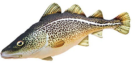 GABY Fish Pillows Dekoratives Kissen in Form eines echten Fisches, Mini Kabeljau