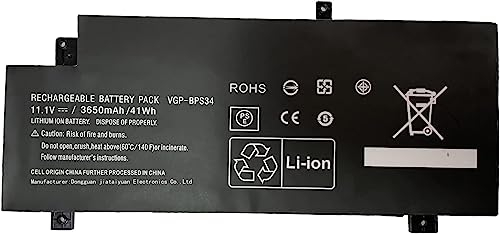 VGP-BPS34 VGP-BPL34 batteria del computer portatile per Sony Vaio Fit SVF14A SVF15A FIT15A SVF15A1ACXB SVF15A1ACXS SVF15A1BCXB SVF15A1BCXS SVF15A1CCXB SVF15A1DPXB(11.1V 41Wh)