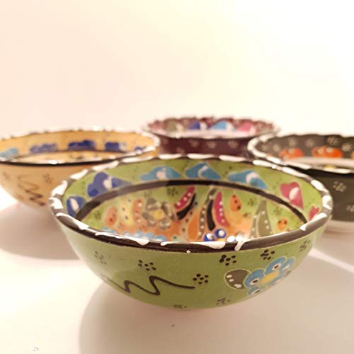 World Home Living Einzelne handgefertigte türkische Ottomane marokkanische Mosaik Nüsse Erdnüsse Oliven Obst Schale Teller (12 cm Schale)