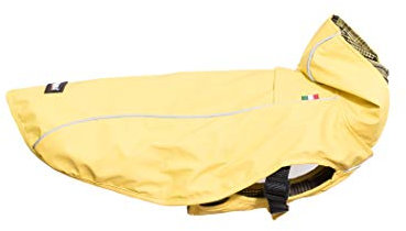 CHIARA SCOTTY Regenjacke mit Geschirr CHJ-Y1811YE-S-CHIARA-Regenmantel, Regencape (Größe: S, Material: 100 % Polyester, sportlich, wasserdicht, innen liegendes Geschirr), Gelb