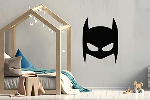Super Hero Maske Set Kinderzimmer Wandsticker Wandaufkleber Wandbilder Babyzimmer Deko (60cm (B) x 78cm (H), Schwarz)