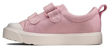 Clarks Boy's City Bright T Low-Top Sneakers, Pink Canvas, 6 UK
