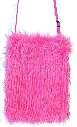 W WIDMANN MILANO Party Fashion - Plüsch Handtasche, Retro, 80er Jahre, Accessoire, Fasching