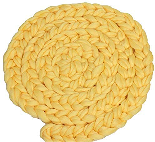 Nicole Knupfer Neugeborenen Baby Fotografie Fotoshooting wickeln Requisiten Strickstoff Stretch Twist Geflecht (Gelb)