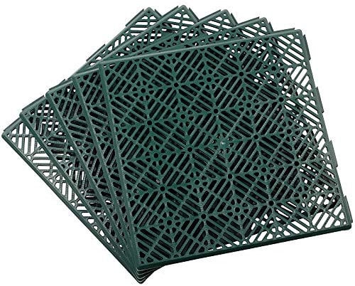 Garden Mile Piastrelle ad incastro verdi per pavimentazione da giardino, 30 x 30 cm, resistenti, per esterni, patio, piastrelle antiscivolo per vialetti, griglie in plastica per pavimenti in plastica