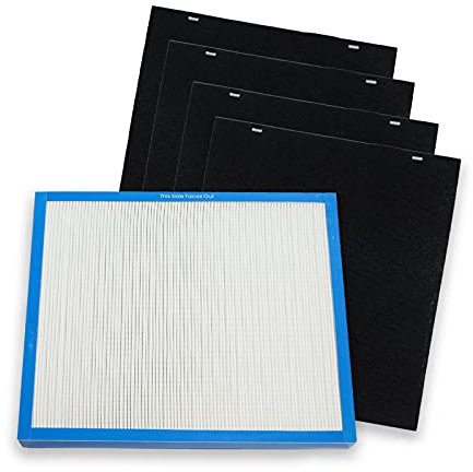 PUREBURG Replacement True HEPA Filter Set Compatible with HoMedics Total Clean AR-2FL / AF-20FL Fits AR-20 AF-20 AP-25 Air Purifier,H13 Activated Carbon Air Clean Dust VOCs Odor