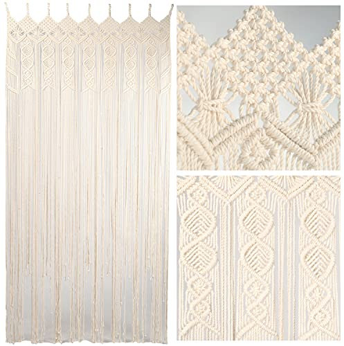 Macrame Curtains For Doorways, Macrame Curtains For Window, Macrame Door Curtains Boho Wedding Decor, Macrame Wedding Backdrop, Macrame Decor, Door Curtain For Doorways, 77 x 35, Beige