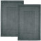 DAN RIVER Luxuriöse griechische Badematte, 100 % Baumwolle, 900 g/m², Badezimmerteppich, sehr saugfähig, schnell trocknend, leicht zu reinigen und maschinenwaschbar, 50,8 x 81,3 cm, Grau, 2 Stück