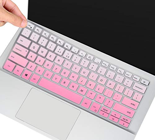 Keyboard Cover for Dell Latitude 3310 3410, Dell Inspiron 14 & Inspiron 13 5000 7000 7400 7405 7409 7490 5400 5405 5406 5490 5493 5498 5300 5301 5390 5391 7300 7306 7390 7391 Keyboard Skin, Ombre Pink