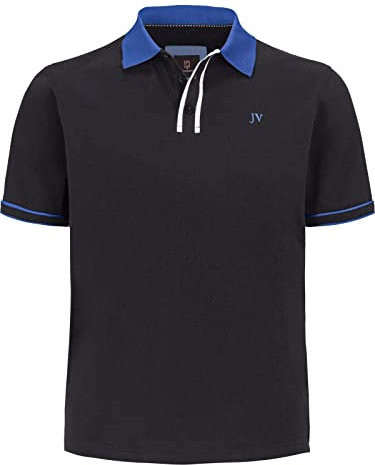 Jan Vanderstorm Herren Poloshirt Isfried Kurzarm Hemd in Übergröße, Baumwolle, Polo Shirt, Große Größe, Comfort Fit schwarz, 6XL (XXXXXXL) - 76/78