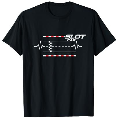 Slotcar Slotracing Hobby Herzschlag + Bahnschiene T-Shirt
