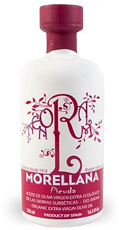 MORELLANA Aceite de Oliva Virgen Extra Ecológico AOVE Variedad Picuda Botella Cristal 500ML.
