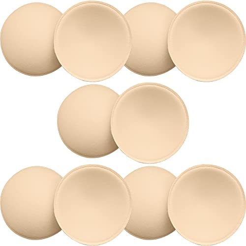 SKENGWEL 5 Paar runde BH-Einlagen Pads, abnehmbare und waschbare BH-Cup-Einsätze für Bikinis, Top, Badeanzug, Sport-BH, 5 Paar (5 Paare beige, C/D)