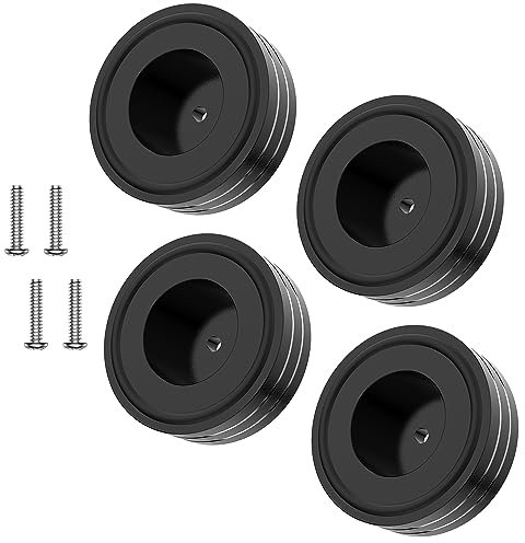 Tertullus 4 unidades de altavoces de gama alta, 58 × 22, amortiguador de audio, amortiguador de vibraciones, pies absorbentes, amortiguadores de vibración con tornillos y arandelas (negro)