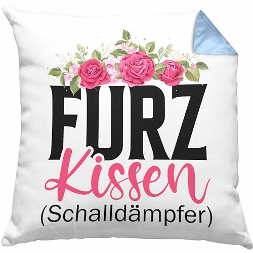Trendation Furzkissen Schalldämpfer Lustiger Gag Geschenkidee Männer Lustige Kissen mit Füllung 40x40 (Blau)