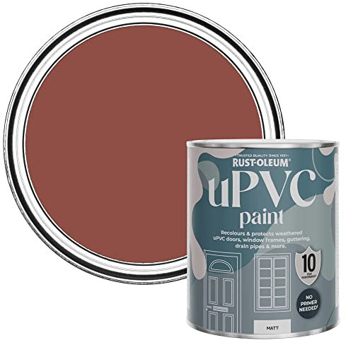 Rust-Oleum Red uPVC Door and Window Paint in Matt Finish - Fire Brick 750ml