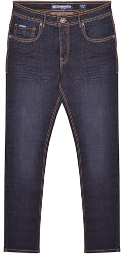 Lambretta Mens Stafford Slim Fit Denim Jeans - Dark Navy - 38L
