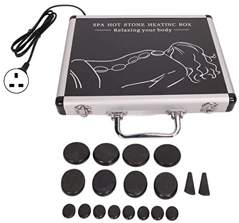 Hot Stones For Massage Set,16pcs Portable Heatable Massage Stones Warmer Kit For Spa Massage Relaxing,Relieve Muscle Pain