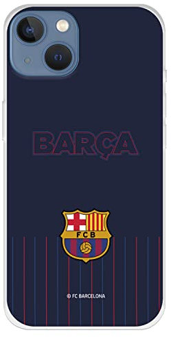 Schutzhülle für iPhone 13, FC Barcelona, blauer Hintergrund, zum Schutz Ihres Handys, flexible Silikonhülle mit offizieller Lizenz FC Barcelona