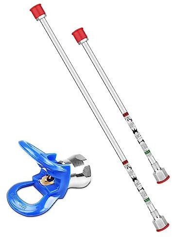Airless SJG Universal-Verlängerungsstange für Airless-Sprühpistole, Farbspritzpistole, Spitzenverlängerungsstange 50 cm, 75 cm/Stück (Silber-2)