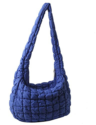 Sac à bandoulière matelassé pour femme en demi-lune - Sac bandoulière matelassé pour femme - Sac à bandoulière décontracté Hobo - Avec fermeture éclair - Sac à bandoulière - Sac à main de travail -