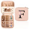 FIDWALL Portagioie da Viaggio, Portagioie con Monogramma, Porta Gioielli da Viaggio, Piccolo Portagioie da Viaggio con Specchio, Regalo di Compleanno per Donne, Porta Gioielli Donna(F)