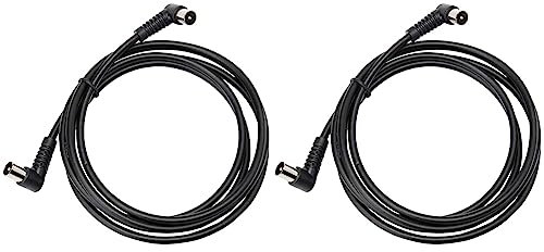 Pro Signal JR9009A/2M BLACK-ROHS TV Aerial Lead, 90 Degree Coax Plug to 90 Degree Coax Plug, 2m, Black (Pack of 2)
