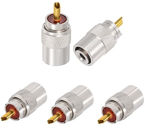 Superbat PL259 UHF Stecker Löt-Connector | für RG8X/RG58/LMR240 Kabel | 50 Ohm ≤1.3 VSWR | 5 Stück
