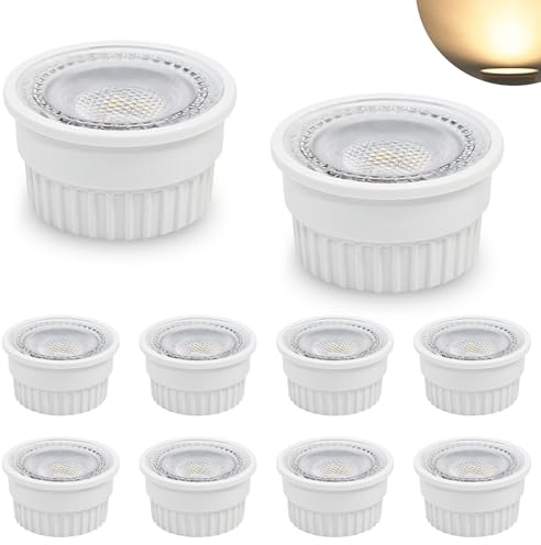 BOYIR LED Modul 5W Warmweiß 3000K Ultra Flach ø50mm für Einbaustrahler, 500lm 230V 38° Abstrahlwinkel zum Ersetzen von GU10 MR16 Halogen Leuchtmittel, 10er-Pack