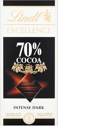 Lindt EXCELLENCE Dark 70% Cocoa Chocolate Bar - 100 g (Pack of 5)