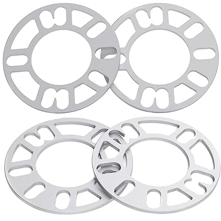 ihreesy 4 Stück Auto-Rad-Distanzscheiben, 3 mm Universal-Flansch-Spurverbreiterungen Auto Spurverbreiterungen Unterlegscheiben Aluminiumlegierung Spurverbreiterungen für 4- und 5-Loch-Räder/Felgen