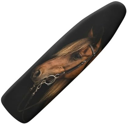 KUIFORTI Brown Horse Ironing Board Cover Replacement Dust Cover Animal Iron Board Cover and Pad Extra Wide Full Size Iron Table Cover Thick Ironing Board Protective