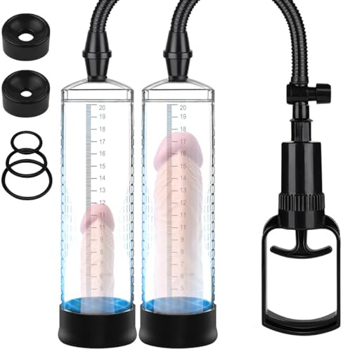Penis Pump Extender Enlarger with 3 Penis Ring, Penis Pump for Men Erection & Enhancement, Penispumps for Enlargement Pump for Men Couple Stronger Bigger Erection, Manual Penis Vacuum Cock Sex