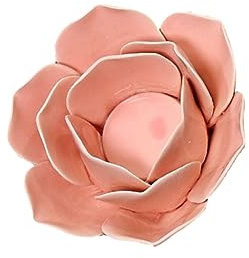 ORFOFE Lotus Teelichthalter Aus Keramik Kerzenständer Lotusblütenstil Räucherstäbchenhalter Kandelaber Für Heim Und Tischdekoration Lotusrosa e