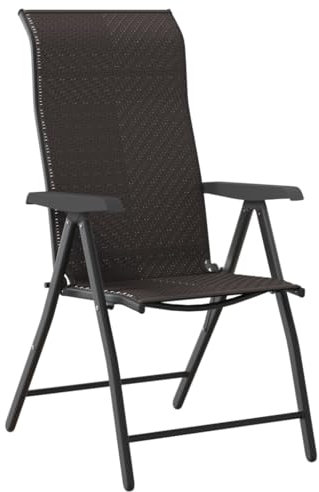vidaXL Gartenstühle 8 STK., Gartenstuhl Hochlehner Klappbar, Klappstuhl Verstellbar, Stuhl Balkonstuhl Terrassenstuhl, Schwarz Kaffeebraun Poly Rattan