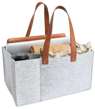 oneforus Filz Organizer Caddy Aktenordner mit Griff tragbare Bürotasche Lehrer Schul und Arbeitsbedarf Aufbewahrung für Kunst und Handwerk