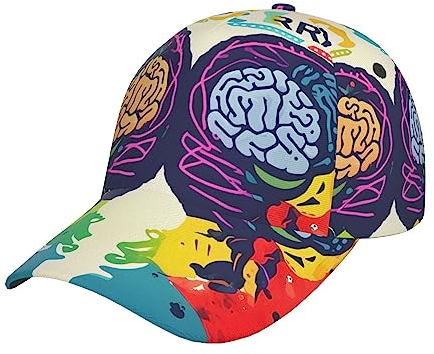 Zltegako Left and Right Brain Advantage Adjustable Baseball Cap Hat For Stylish Comfort and Sun - Unisex and Breathable Headwear for All Season Use Black, Black, One Size, Siehe Abbildung, One size
