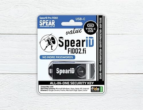 SpearID FIDO2 (USB-C) Value Edition - FIDO2 Security Key - MFA Authentication