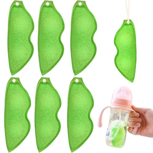 RDNKVB 6 pièces Goupillon Nettoyage Bouteille, Éponge Nettoyage Magique en Forme de Haricot, Brosse pour Gourde Inox de Divers Calibres et Tailles