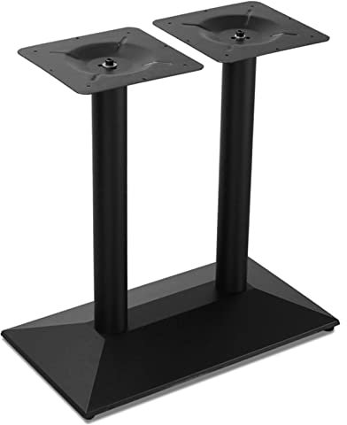 DGJMuu Tischbeine Zweispaltig Tischgestell Doppelsäule 70x43cm Bodenplatte, Tischuntergestell Doppelt, Tischfuß Bistro Gastro Esstisch Imbiss Tisch Untergestell