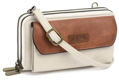 SENDEFN Crossbody Phone Bag for Women Travel Cross Body Bag Leather Waterproof with Adjustable Strap Multiple Pockets Card Slots