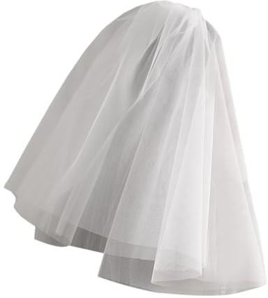 Braut-Hochzeitsschleier, Kurze Brautschleier für Damen, Schleier für Junggesellenabschiede, Kurzer Brautschleier, weißer kurzer Hochzeitsschleier für Junggesellenabschiede, doppellagige Hochzeitsacces